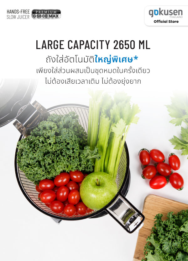 gokusen รุ่น hands free slow juicer gs800 max