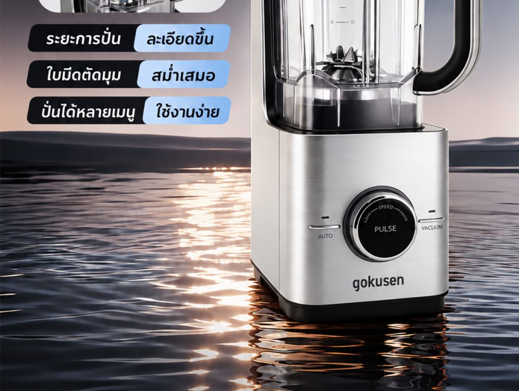 GOKUSEN Vacuum Blender เครื่องปั่นระบบสุญญากาศ รุ่น GV-600B gokusen vacuum blender เครื่องปั่นระบบสุญญากาศ รุ่น gv 600b